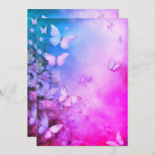 魅惑的な蝶グリーティングカード シーズンカード (正面/裏面)