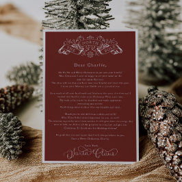 魅惑的な赤いサンタクロースのクリスマスデーの手紙