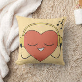 魅惑的な赤い漫画ハート音楽イラストレーション クッション (ブランケット)