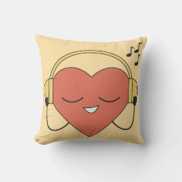 魅惑的な赤い漫画ハート音楽イラストレーション クッション
