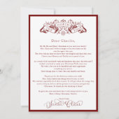 魅惑的な赤サンタクロースのクリスマスデイレター (裏面)