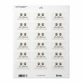 魅惑的な金ゴールドアイラッシュブロウメイクアップバーアドレス ラベル (フルシート)