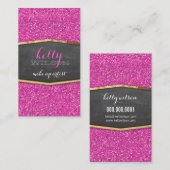 魅惑的な金ゴールドホイルエレガントピはっきりしたンクグリッターの外観 名刺 (正面/裏面)