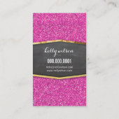 魅惑的な金ゴールドホイルエレガントピはっきりしたンクグリッターの外観 名刺 (裏面)