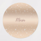 魅惑的な金ゴールドメタリック光沢、グラデーション、星 ラベル (デザイン1)