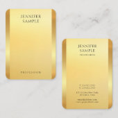 魅惑的な金ゴールドルックモダンエレガントテンプレート 名刺 (正面/裏面)