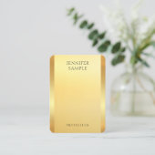 魅惑的な金ゴールドルックモダンエレガントテンプレート 名刺 (スタンド正面)