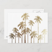 魅惑的な金ゴールド熱帯性のヤシの木が白 ポストカード (正面/裏面)