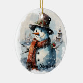 🎄魅惑的な雪だるまクリスマスオーナメント セラミックオーナメント (右)