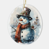 🎄魅惑的な雪だるまクリスマスオーナメント セラミックオーナメント (左)