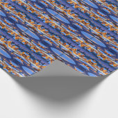 魅惑的な雪に覆われた村の冬のワンダーランド ラッピングペーパー (角)