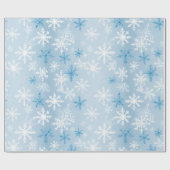 魅惑的な青と白の冬のスノーフレークのパターン ラッピングペーパー (フラット)