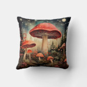 魅惑的な魔法妖精キノコの背景 クッション (裏面)