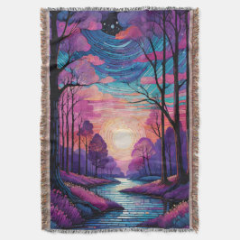 魅惑的な黄昏の森 スローブランケット