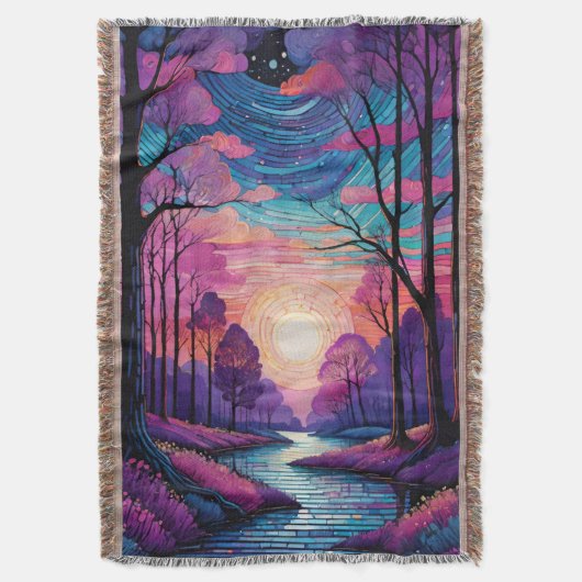 魅惑的な黄昏の森 スローブランケット (正面縦)