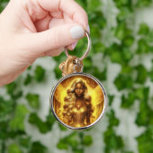 魅惑的な黄金のエレガント妖精のきらめく翼 キーホルダー (手)