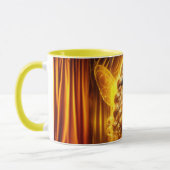 魅惑的な黄金のエレガント妖精のきらめく翼 マグカップ (左)