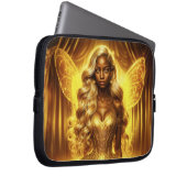 魅惑的な黄金のエレガント妖精のきらめく翼 ラップトップスリーブ (正面右)