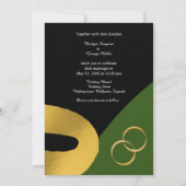 魅惑的な3色のゴールデンリング結婚のリング 招待状 (正面)