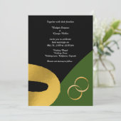 魅惑的な3色のゴールデンリング結婚のリング 招待状 (スタンド正面)