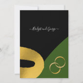 魅惑的な3色のゴールデンリング結婚のリング 招待状 (裏面)