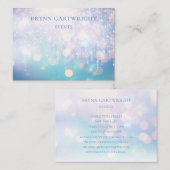 魅惑的な《写真》ぼけ味きらびやかなライトパープルとブルー 名刺 (正面/裏面)