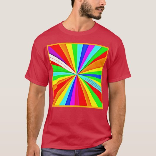 魅惑的鮮やかなハズカラフルパターン Tシャツ (正面)