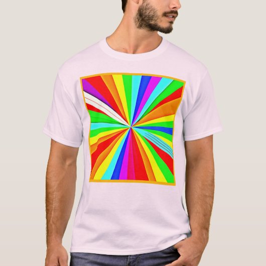 魅惑的鮮やかなハズカラフルパターン Tシャツ (正面)