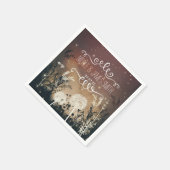 魅惑素朴の夜空の星と葉結婚の スタンダードカクテルナプキン (角)