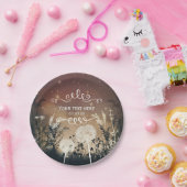 魅惑素朴の夜空の星と葉結婚の ペーパープレート (パーティー)