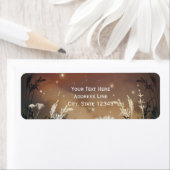 魅惑素朴の夜空の星と葉結婚の ラベル (インサイチュ)