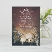 魅惑素朴の夜空の星と葉結婚の 招待状 (スタンド正面)