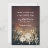 魅惑素朴の夜空の星と葉結婚の 招待状 (裏面)