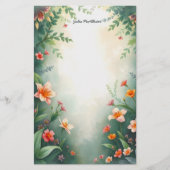 魅惑魅力的的な花の鮮やか庭 便箋 (正面)
