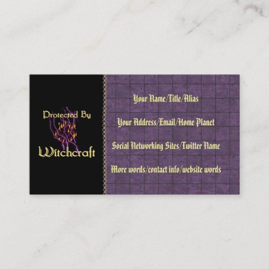 魔力によって保護される 名刺 (正面)