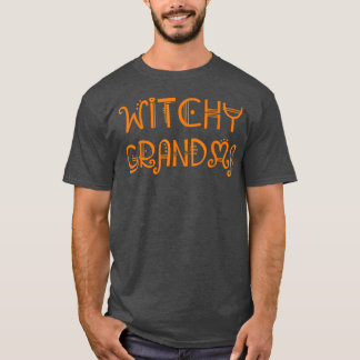 魔女おばあちゃん祖母マッチファミリーハロウィー Tシャツ