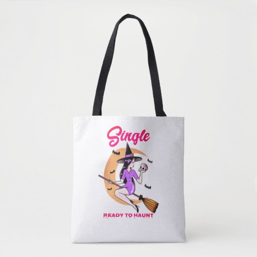 魔女おもしろいが出る準備ができて独身のいるトートバッグ トートバッグ (正面)