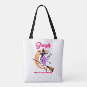 魔女おもしろいが出る準備ができて独身のいるトートバッグ トートバッグ (裏面)