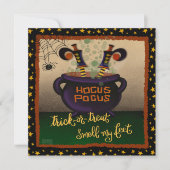 魔女おもしろいが私の足の香りハロウィーンのインスピリビリティー シーズンカード (正面)