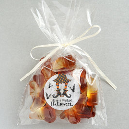 魔女おもしろいの脚とこうもり邪悪なハロウィーン ラウンドシール