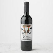 魔女おもしろいの脚よこしまなハロウィーン ワインラベル (正面)