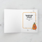 魔女おもしろいハットハロウィンカード付き猫 カード (内部)