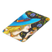 魔女およびこうもりつる植物ハロウィーンポートレート磁石 マグネット (左側)