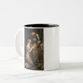魔女および兵士-ジョン・ウィリアム・ウォーターハウス ツートーンマグカップ (正面左)