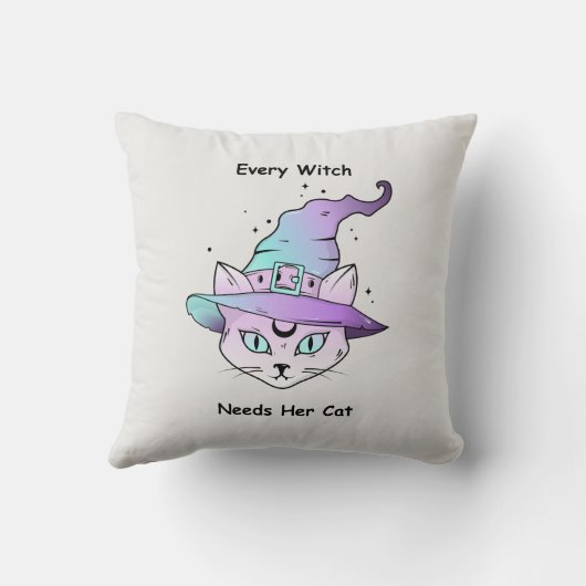 魔女お洒落猫 クッション (裏面)