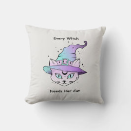 魔女お洒落猫 クッション