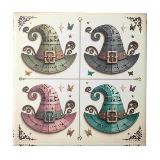 魔女お洒落 タイル (正面)