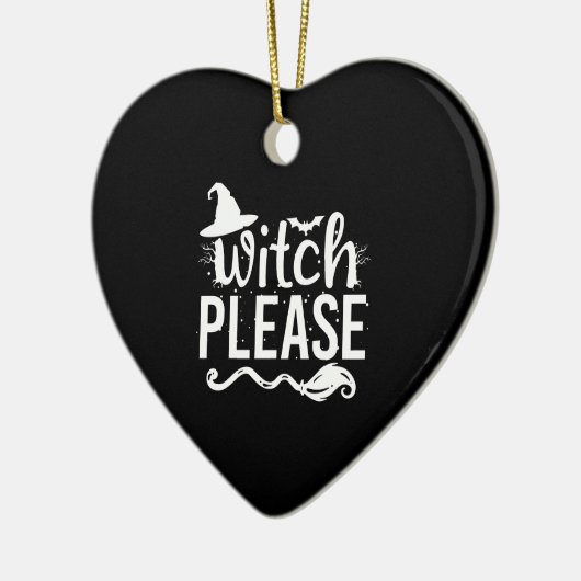 魔女お願いシャツ魔女シャツ面白いハロウィーン セラミックオーナメント (左)