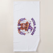 魔女お願いハイランドカウハロウィーン ビーチタオル (正面)