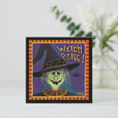 魔女お願い引用文面白いハロウィーン シーズンカード (スタンド正面)